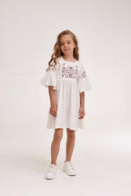 Girls' Ukrainian Embroidered Dress "Zaichyky" — Bunny Easter Vyshyvanka