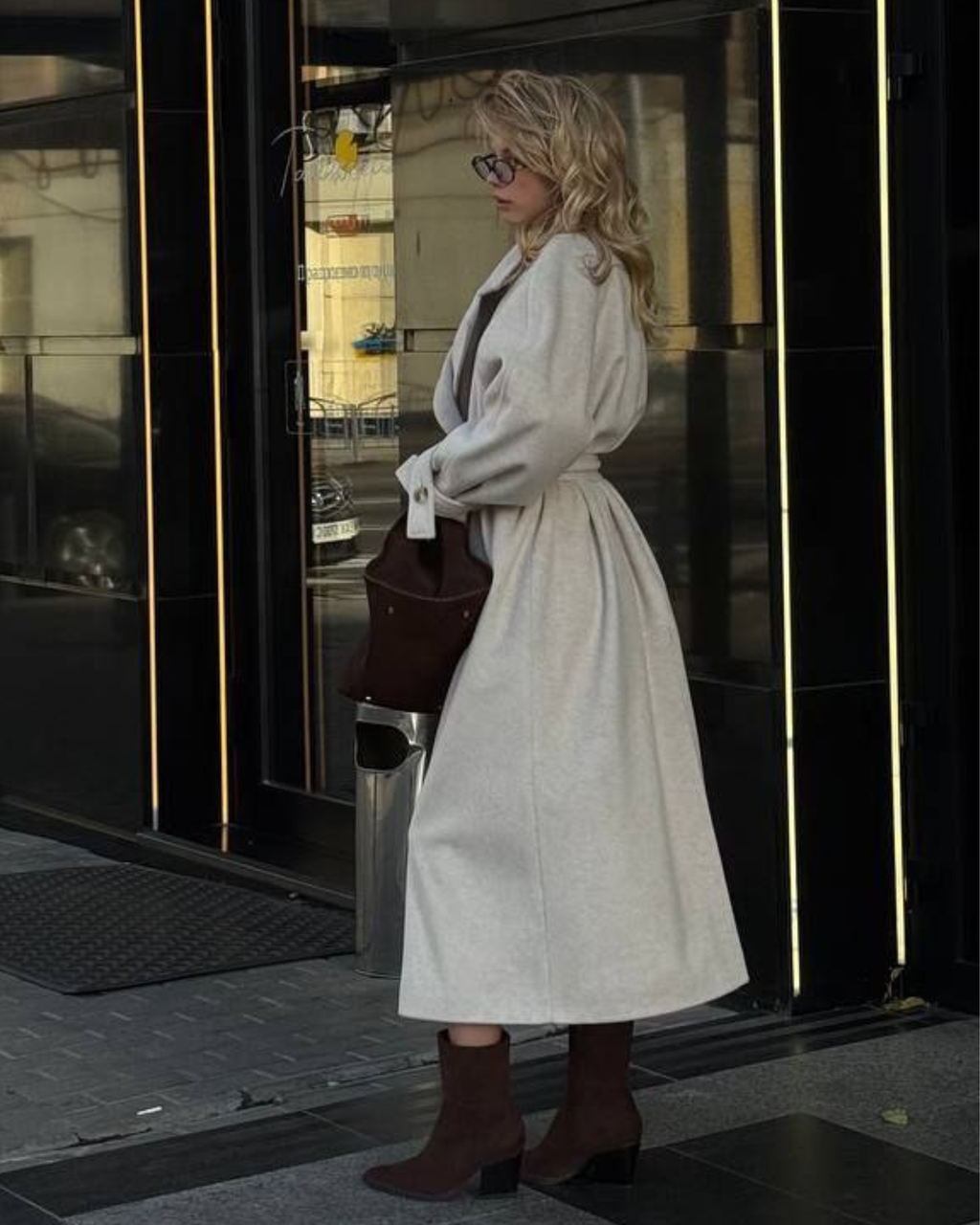 Oversized Llama Wool Wrap Coat