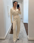 Cotton Knit Cardigan Set