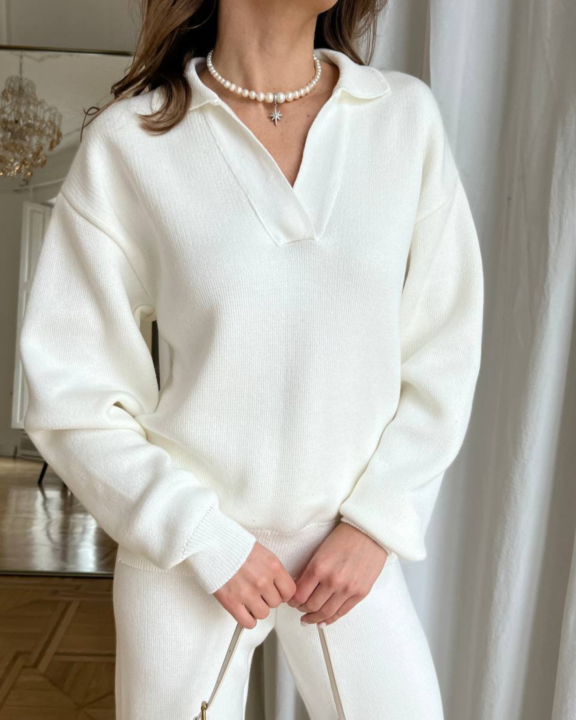 Cotton Knit Two-Piece Set
