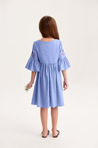 Girls' Ukrainian Embroidered Dress "Zaichyky" — Bunny Vyshyvanka in Yellow