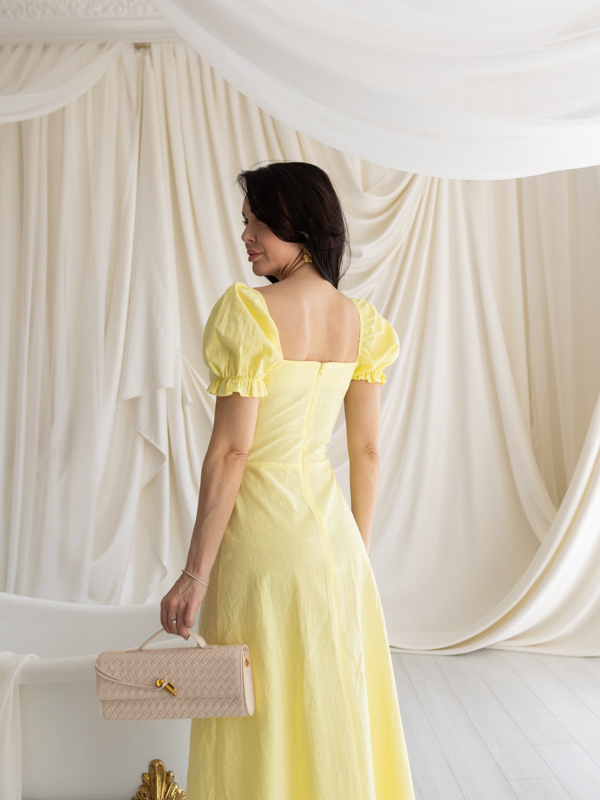 Women's Linen Dress Ledore — Lightweight Summer Midi