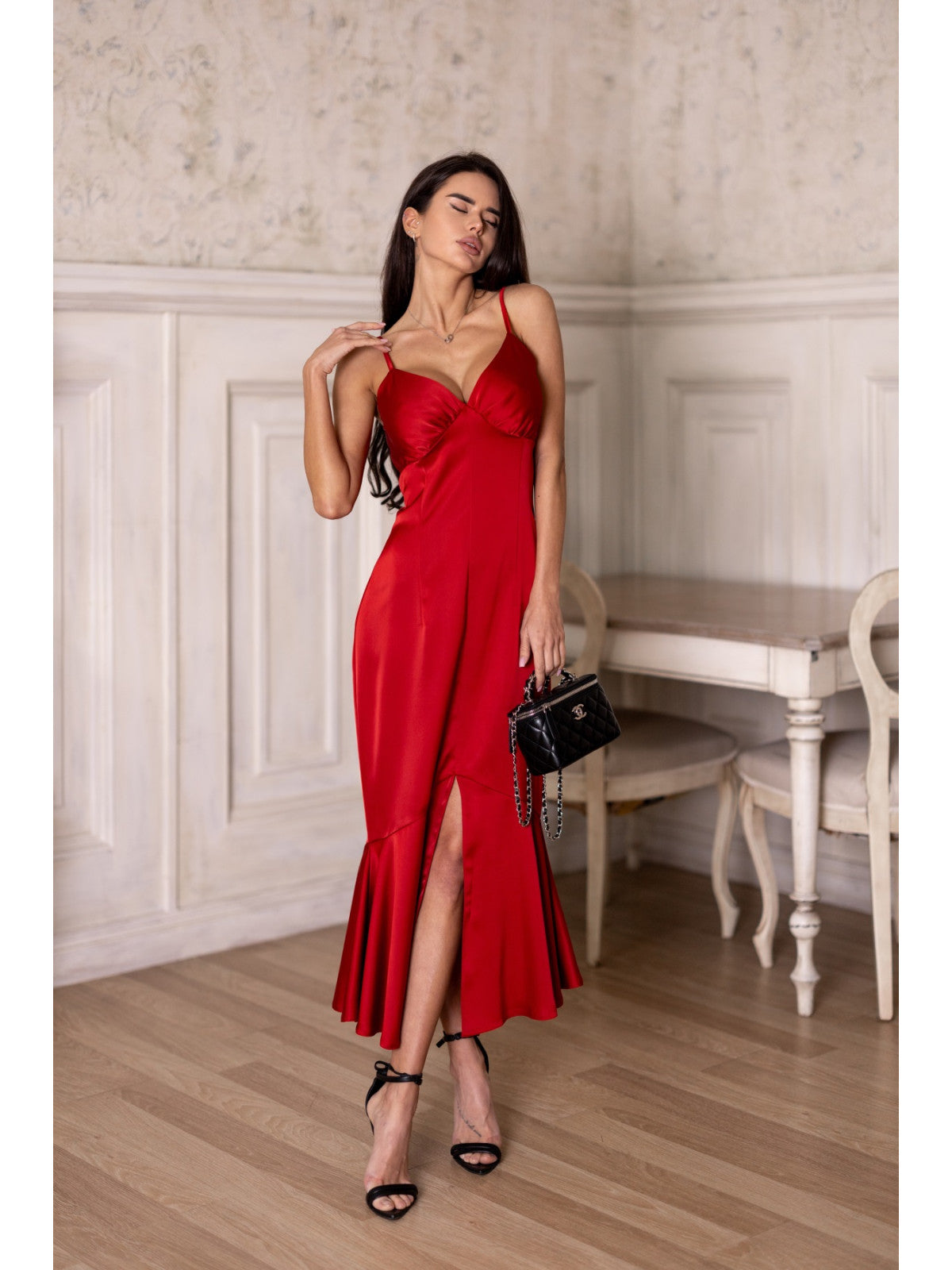 Women's Elegant Midi Dress Irena — Double Silk