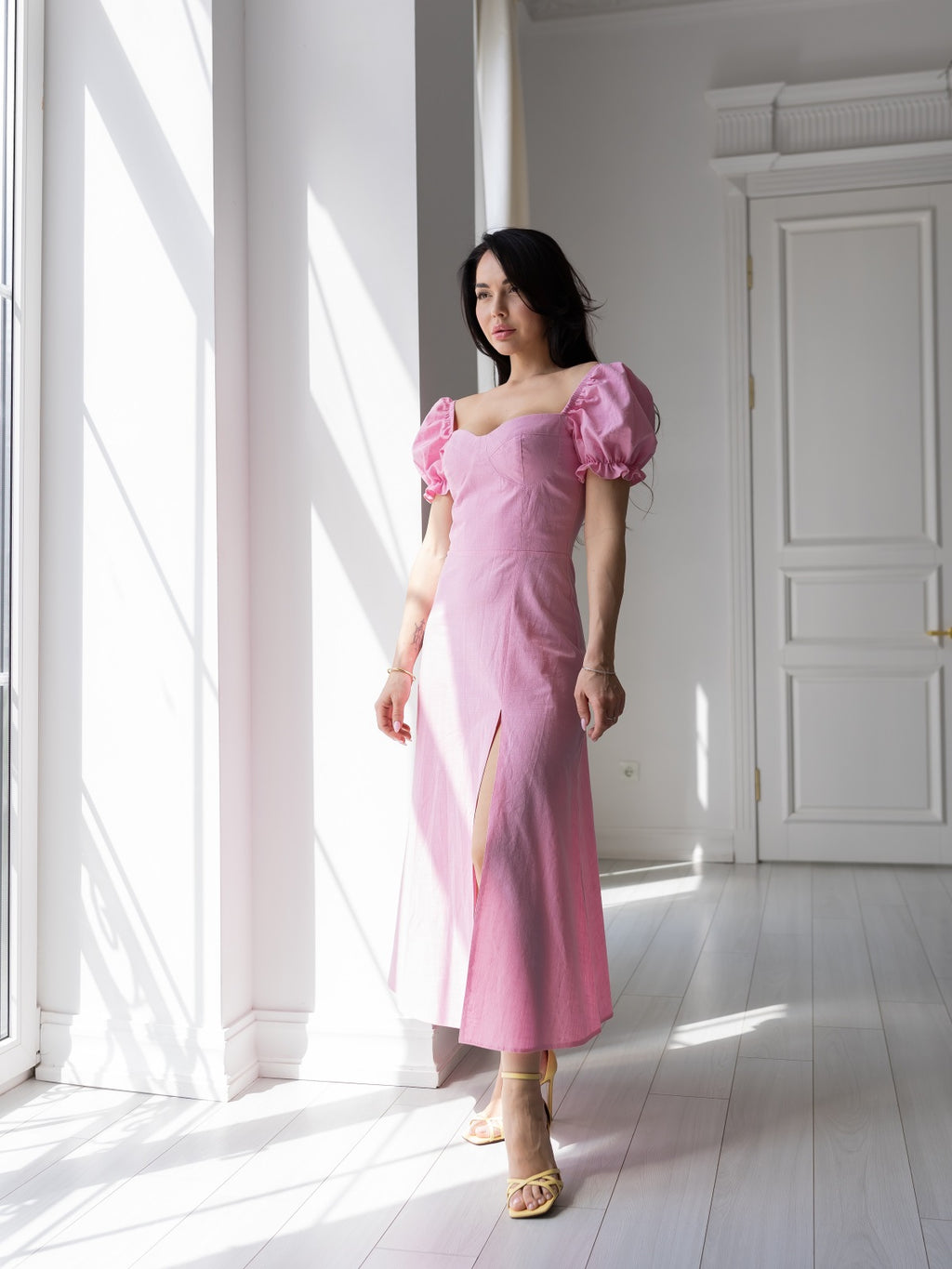 Women's Linen Dress Ledore — Lightweight Summer Midi