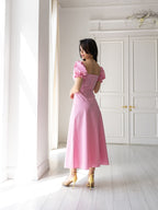 Women's Linen Dress Ledore — Lightweight Summer Midi