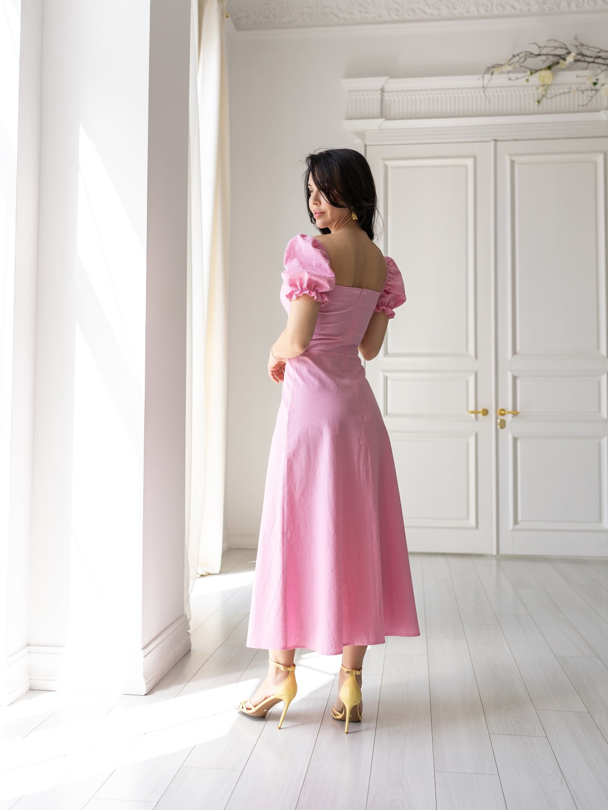 Women's Linen Dress Ledore — Lightweight Summer Midi