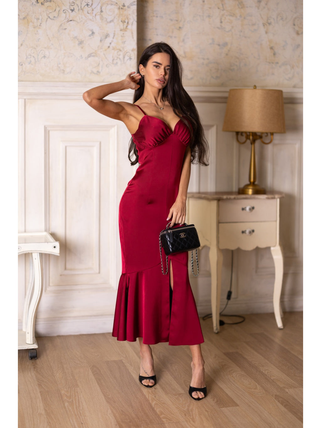 Women's Elegant Midi Dress Irena — Double Silk