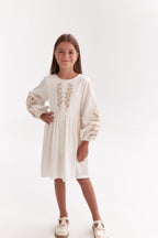 Girls' Ukrainian Embroidered Dress "Sonyachna" — Sunny Kids' Vyshyvanka in Red