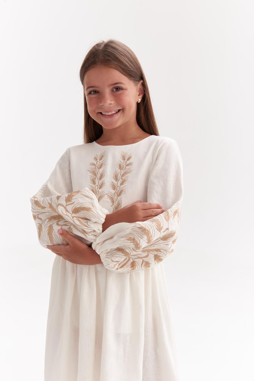 Girls' Ukrainian Embroidered Dress "Sonyachna" — Sunny Kids' Vyshyvanka in Red