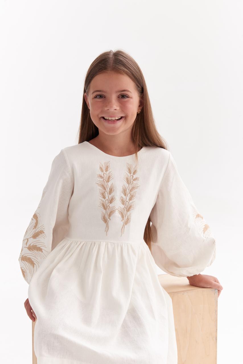 Girls' Ukrainian Embroidered Dress "Sonyachna" — Sunny Kids' Vyshyvanka in Red