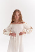 Girls' Ukrainian Embroidered Dress "Nezlamna" — Unbreakable Spirit Vyshyvanka in Blue