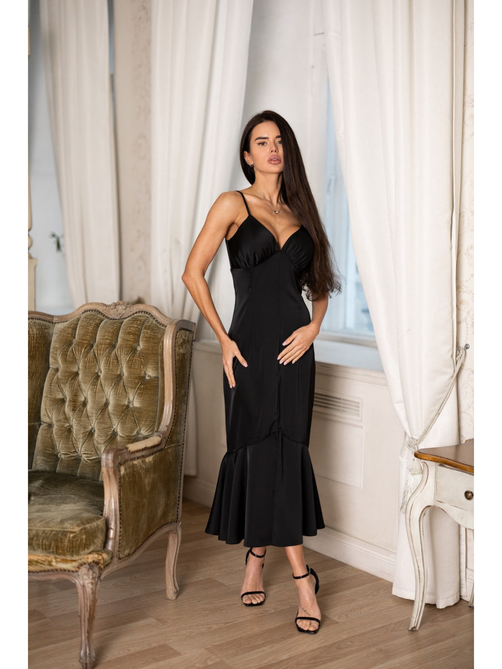 Women's Elegant Midi Dress Irena — Double Silk