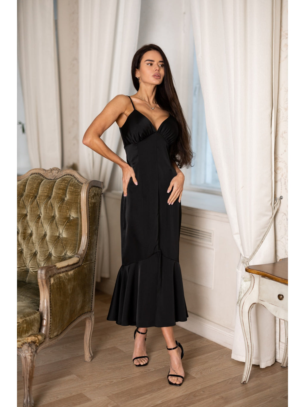 Women's Elegant Midi Dress Irena — Double Silk