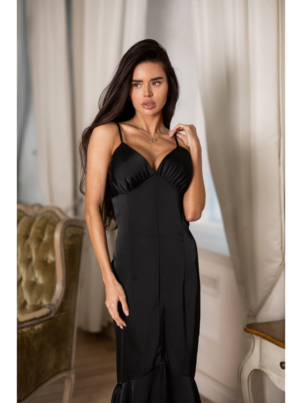 Women's Elegant Midi Dress Irena — Double Silk
