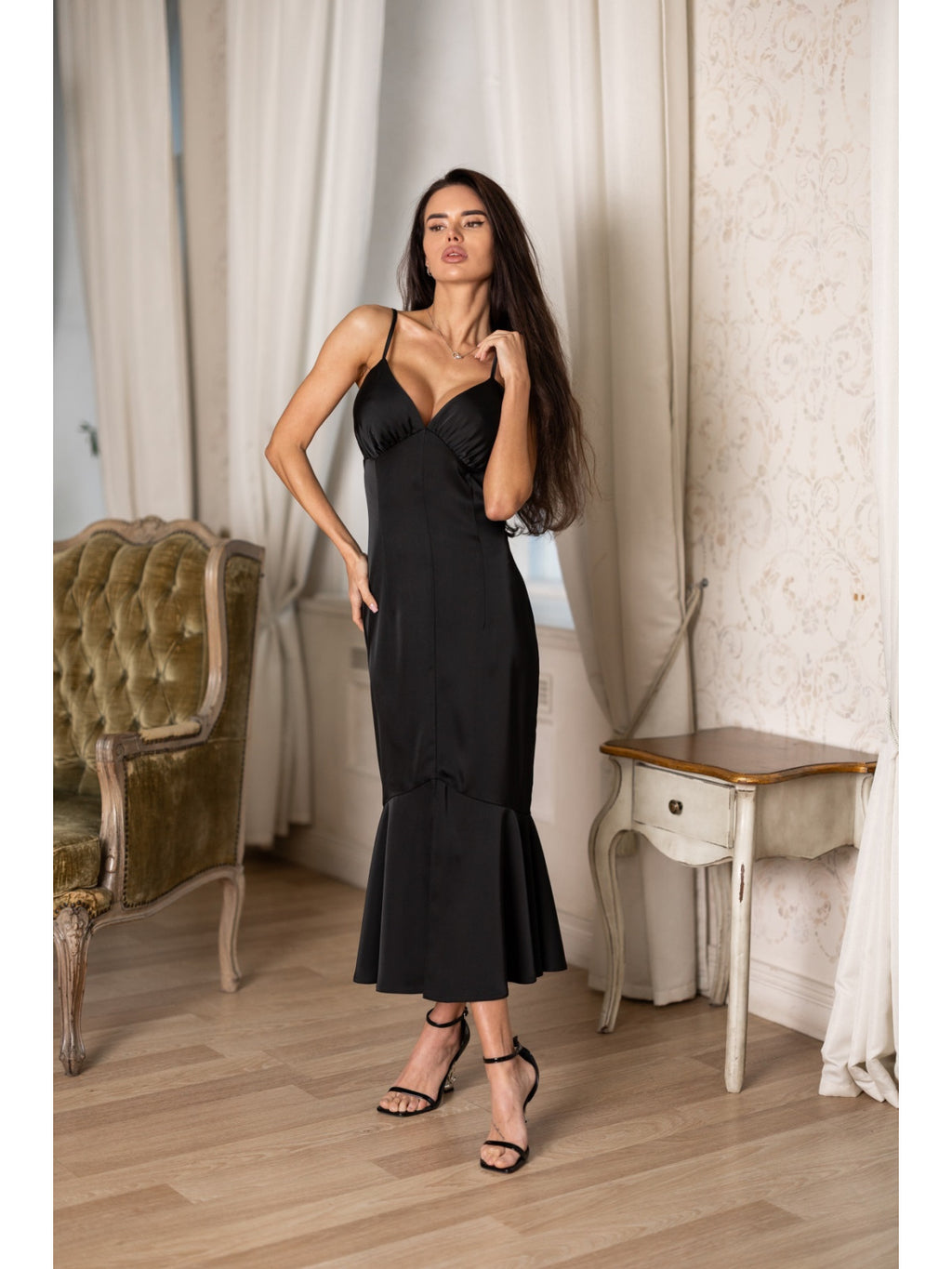 Women's Elegant Midi Dress Irena — Double Silk