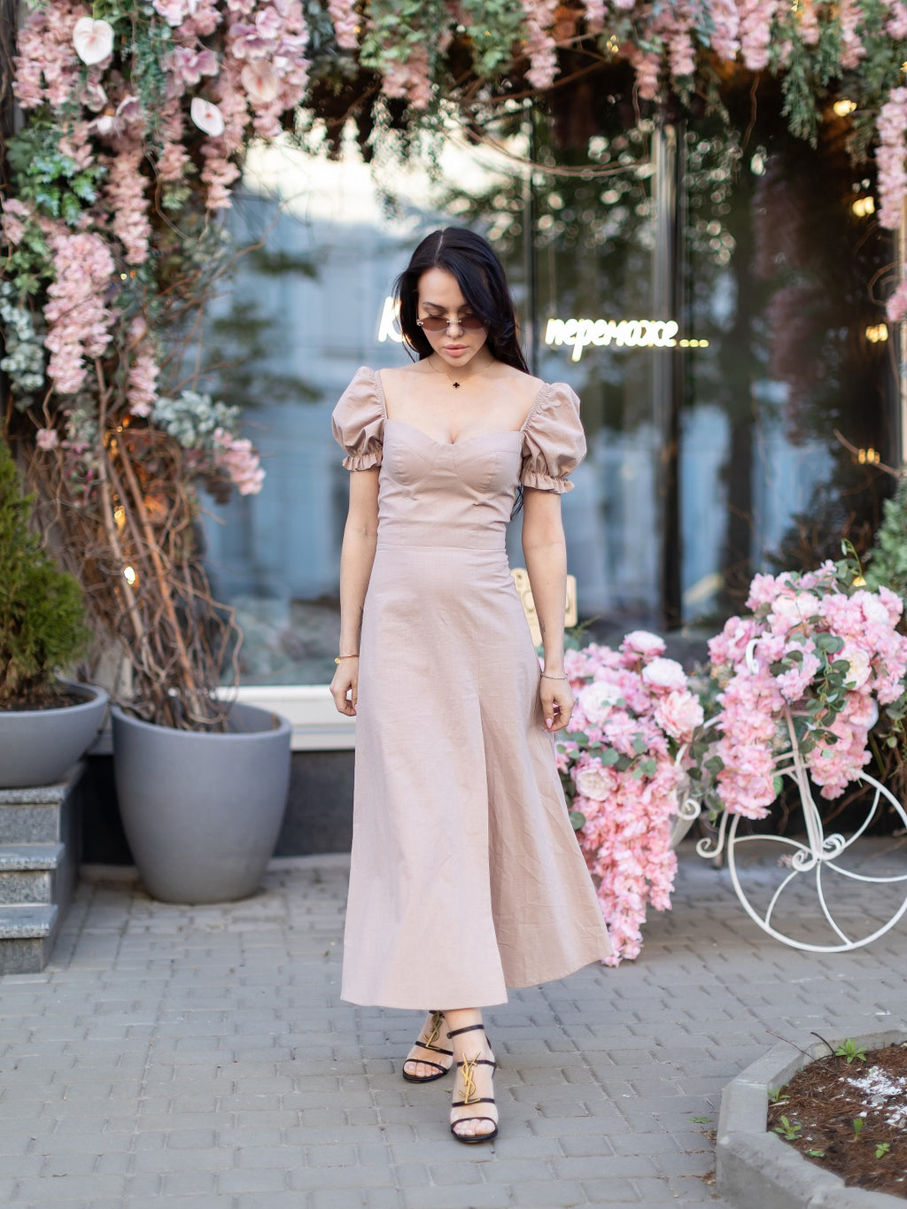 Women's Linen Dress Ledore — Lightweight Summer Midi