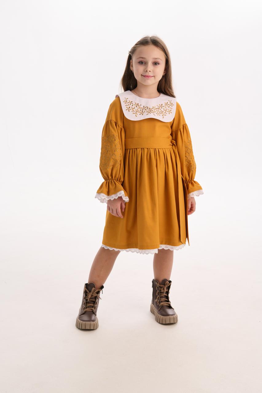 Girls' Ukrainian Embroidered Dress "Vesnyanka" — Kids' Vyshyvanka in Blue