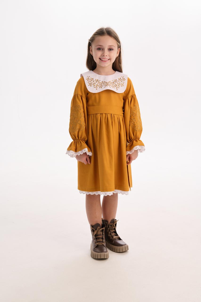 Girls' Ukrainian Embroidered Dress "Vesnyanka" — Kids' Vyshyvanka in Blue
