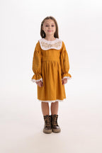 Girls' Ukrainian Embroidered Dress "Vesnyanka" — Kids' Vyshyvanka in Blue