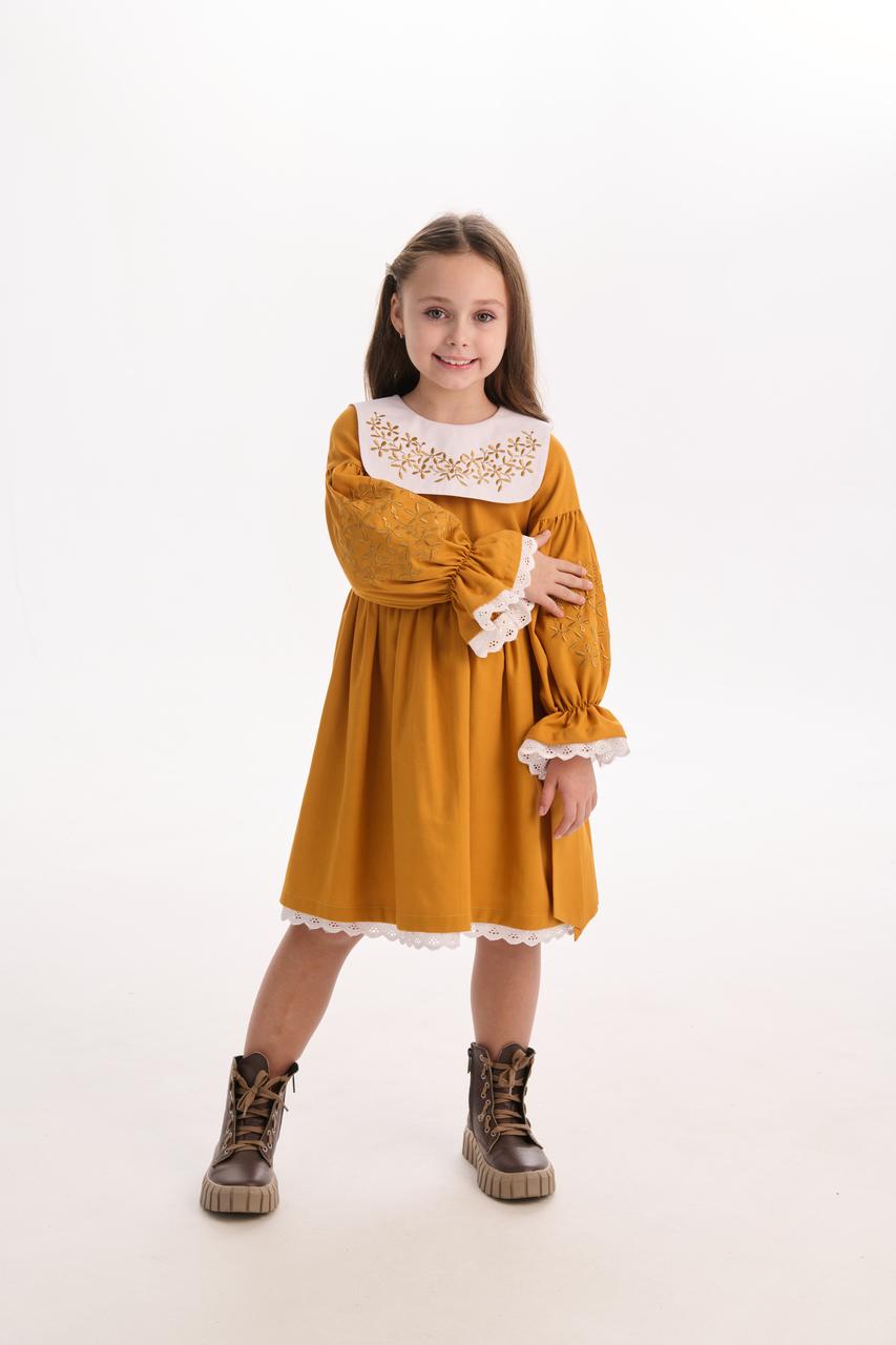 Girls' Ukrainian Embroidered Dress "Vesnyanka" — Kids' Vyshyvanka in Blue