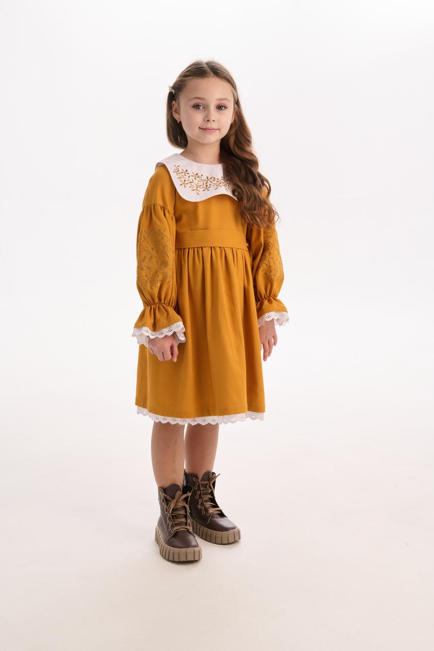 Girls' Ukrainian Embroidered Dress "Vesnyanka" — Kids' Vyshyvanka in Blue