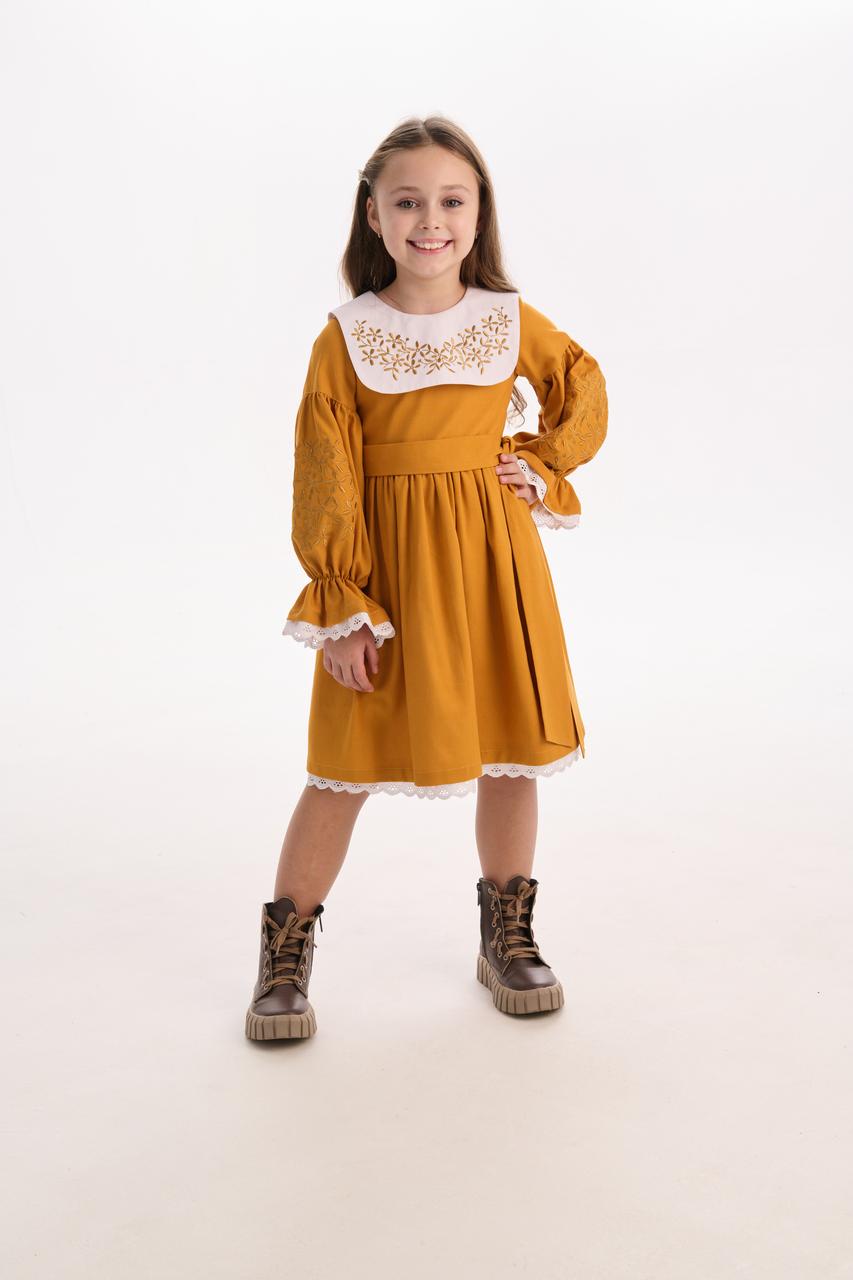 Girls' Ukrainian Embroidered Dress "Vesnyanka" — Kids' Vyshyvanka in Blue