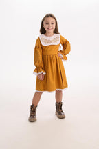 Girls' Ukrainian Embroidered Dress "Vesnyanka" — Kids' Vyshyvanka in Blue