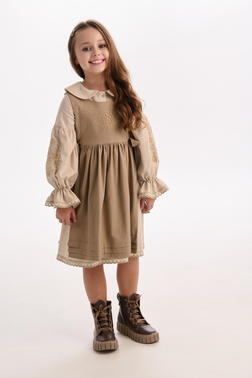 Girls' Ukrainian Embroidered Dress "Zgharda" — Traditional Kids' Vyshyvanka
