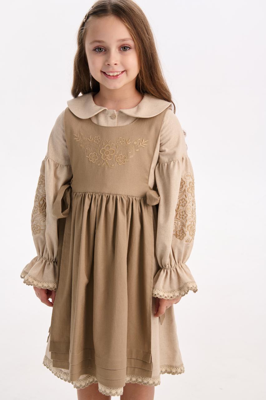 Girls' Ukrainian Embroidered Dress "Zgharda" — Traditional Kids' Vyshyvanka