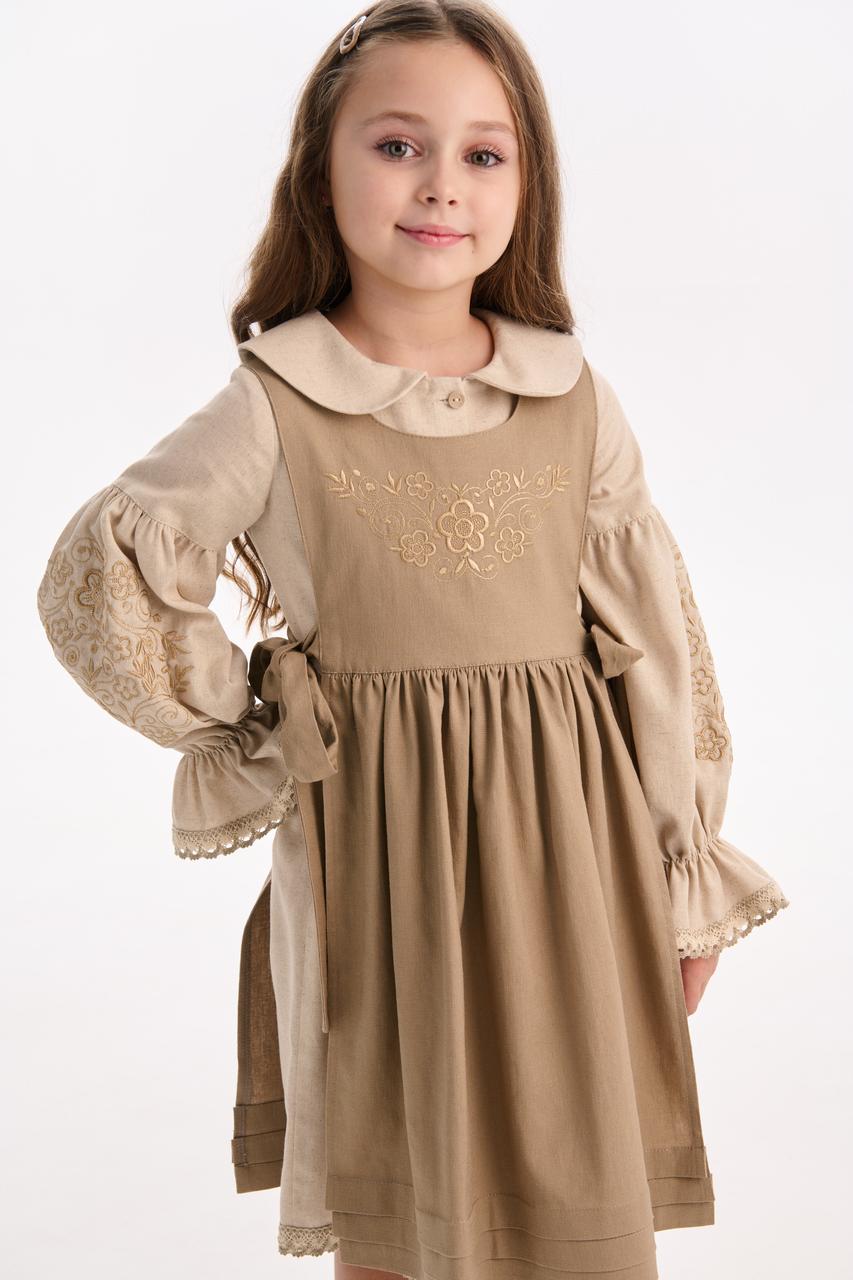 Girls' Ukrainian Embroidered Dress "Zgharda" — Traditional Kids' Vyshyvanka
