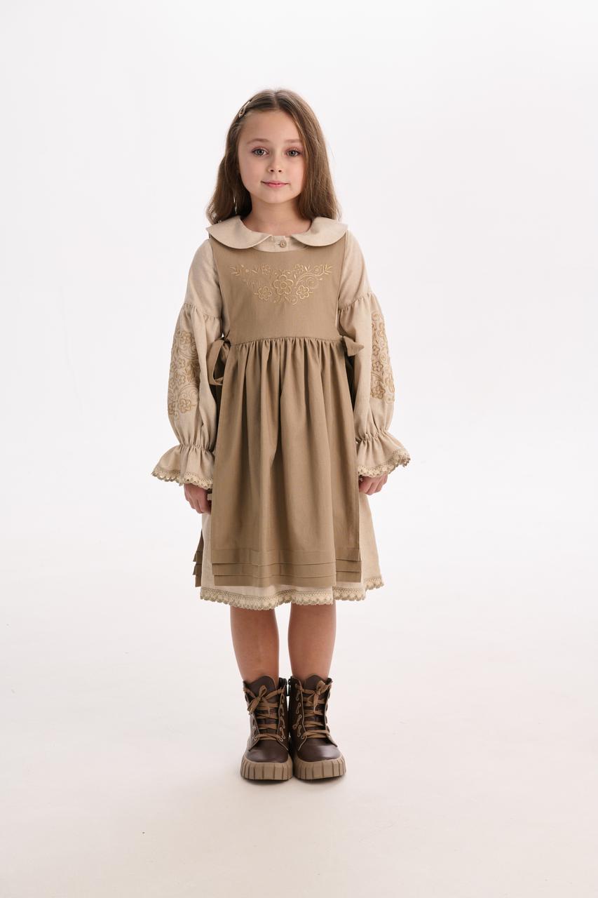Girls' Ukrainian Embroidered Dress "Zgharda" — Traditional Kids' Vyshyvanka