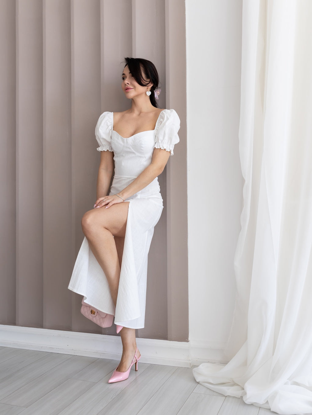 Women's Linen Dress Ledore — Lightweight Summer Midi