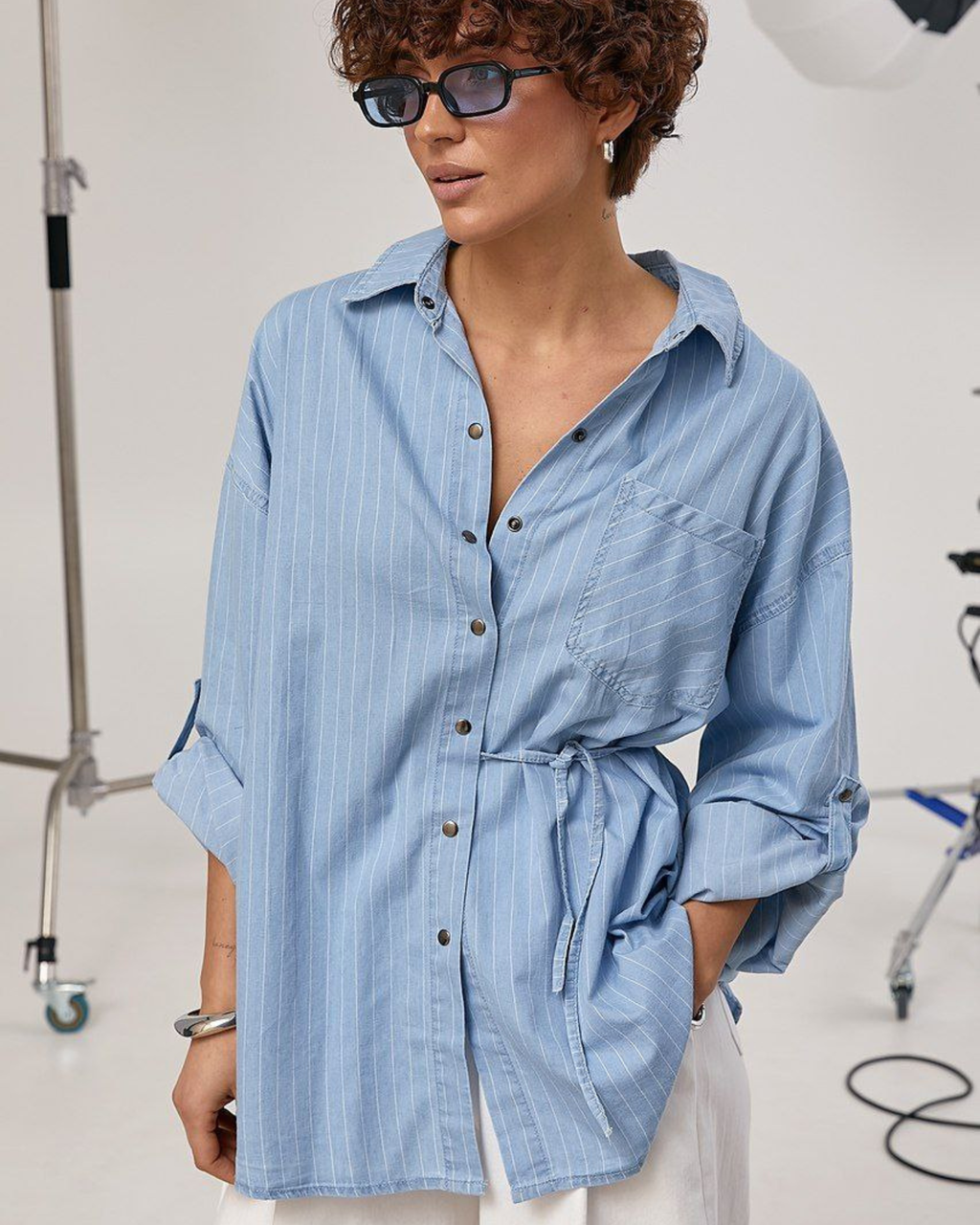 Oversized Striped Cotton Shirt