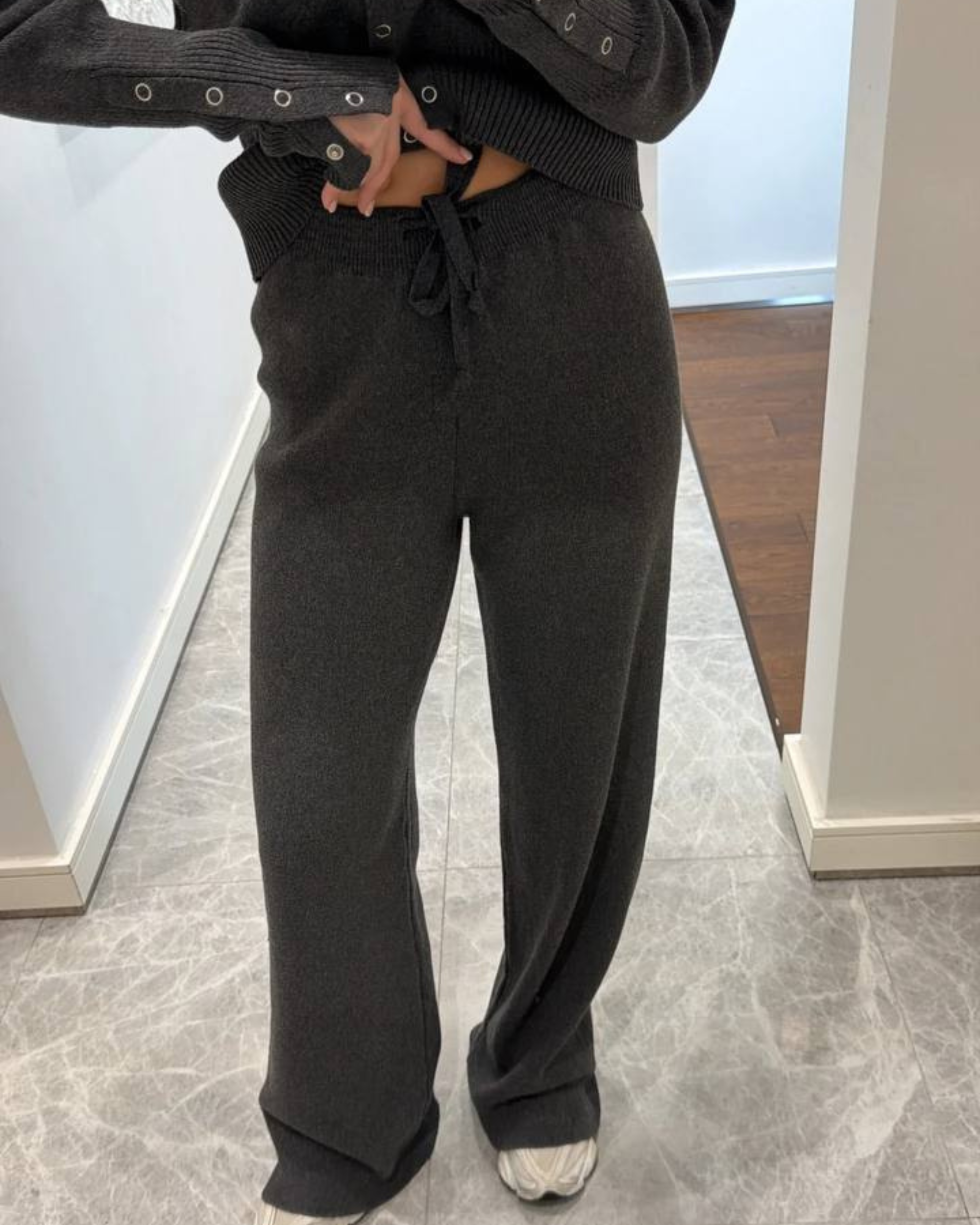 Cotton Knit Cardigan Set