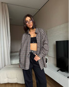 Flannel Shirt & Palazzo Pants Set