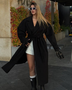 Oversized Llama Wool Wrap Coat