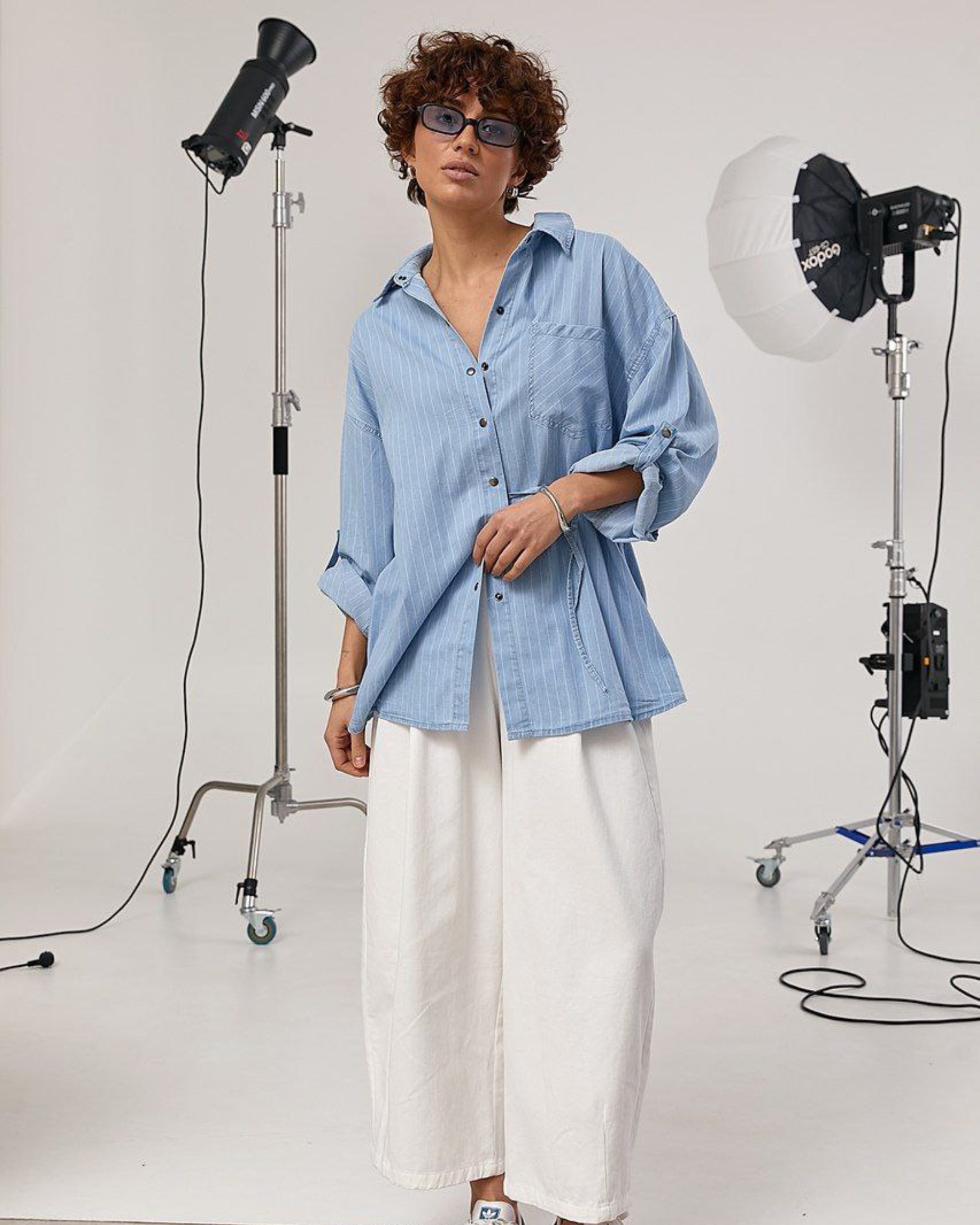 Oversized Striped Cotton Shirt