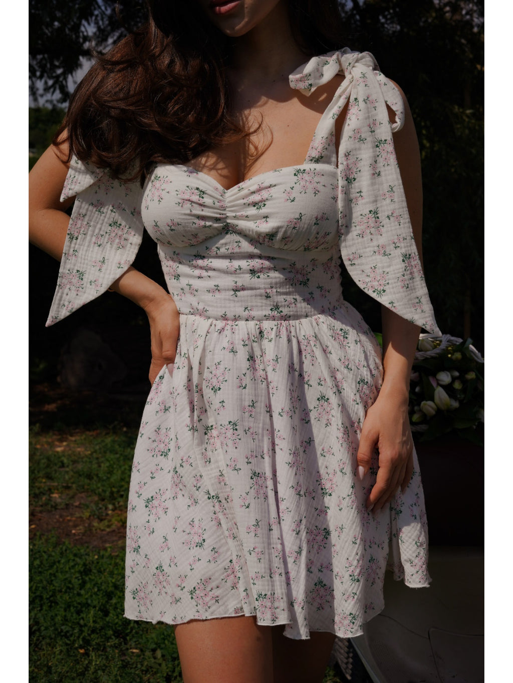 Women's Flowy Muslin Midi Dress Maya