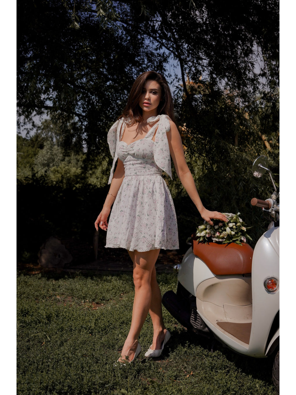Women's Flowy Muslin Midi Dress Maya