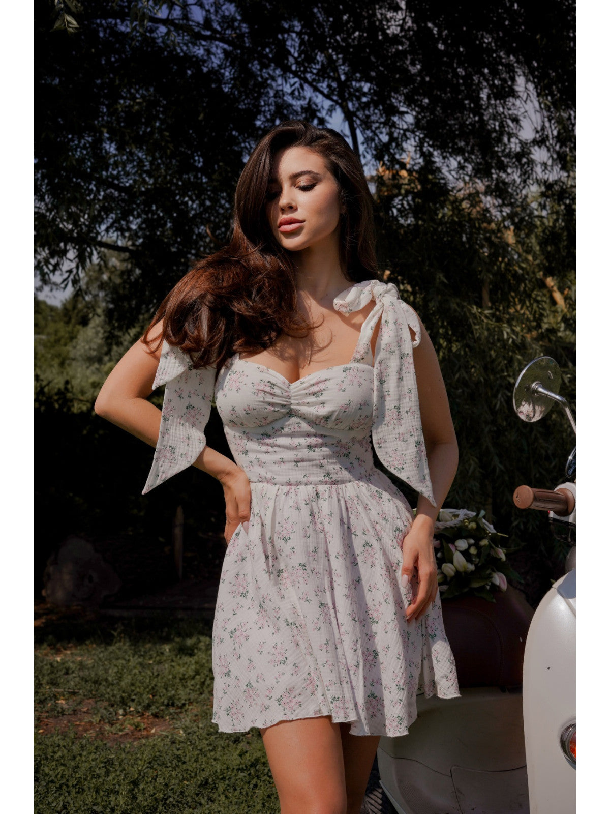 Women's Flowy Muslin Midi Dress Maya