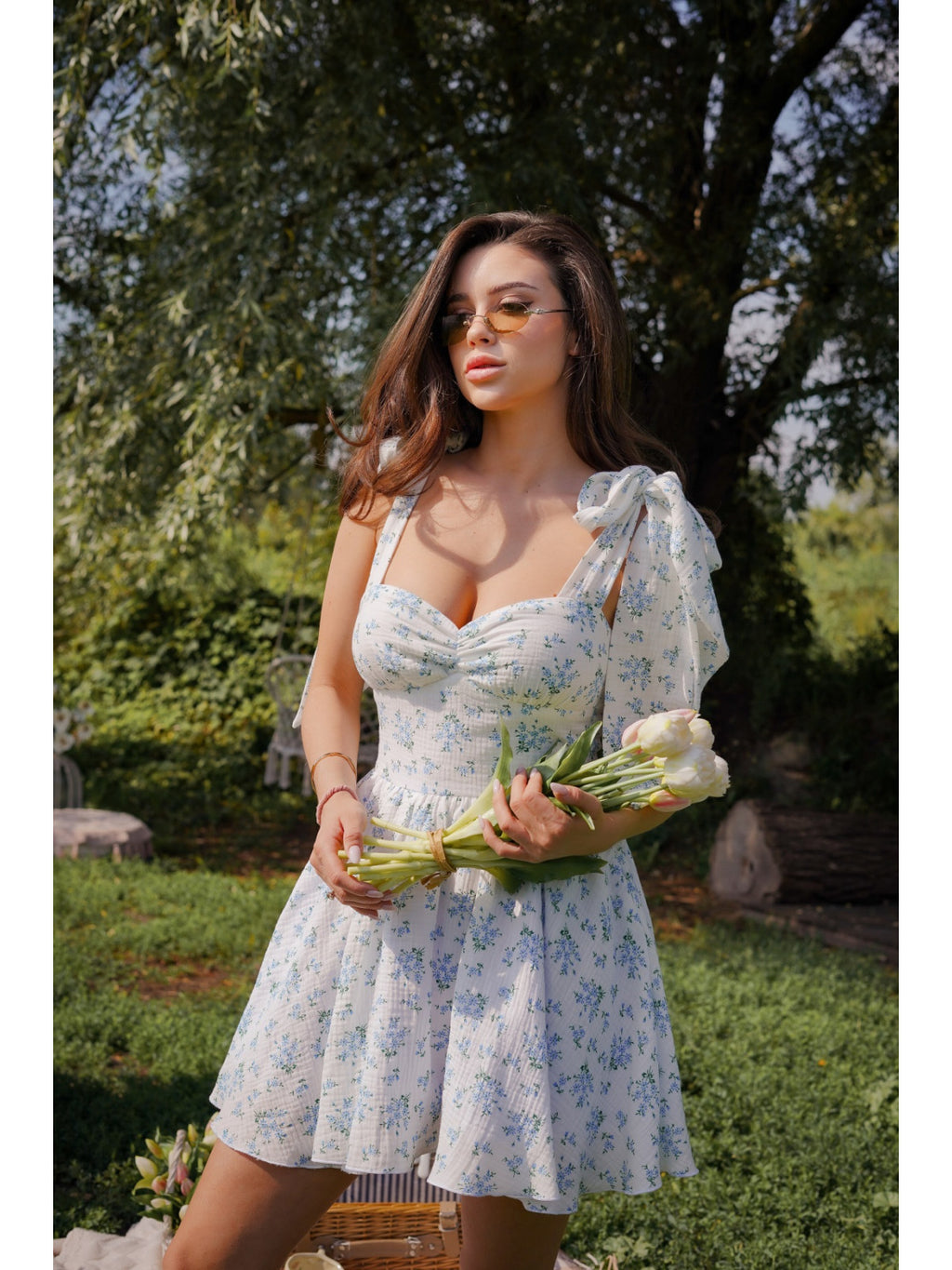 Women's Flowy Muslin Midi Dress Maya