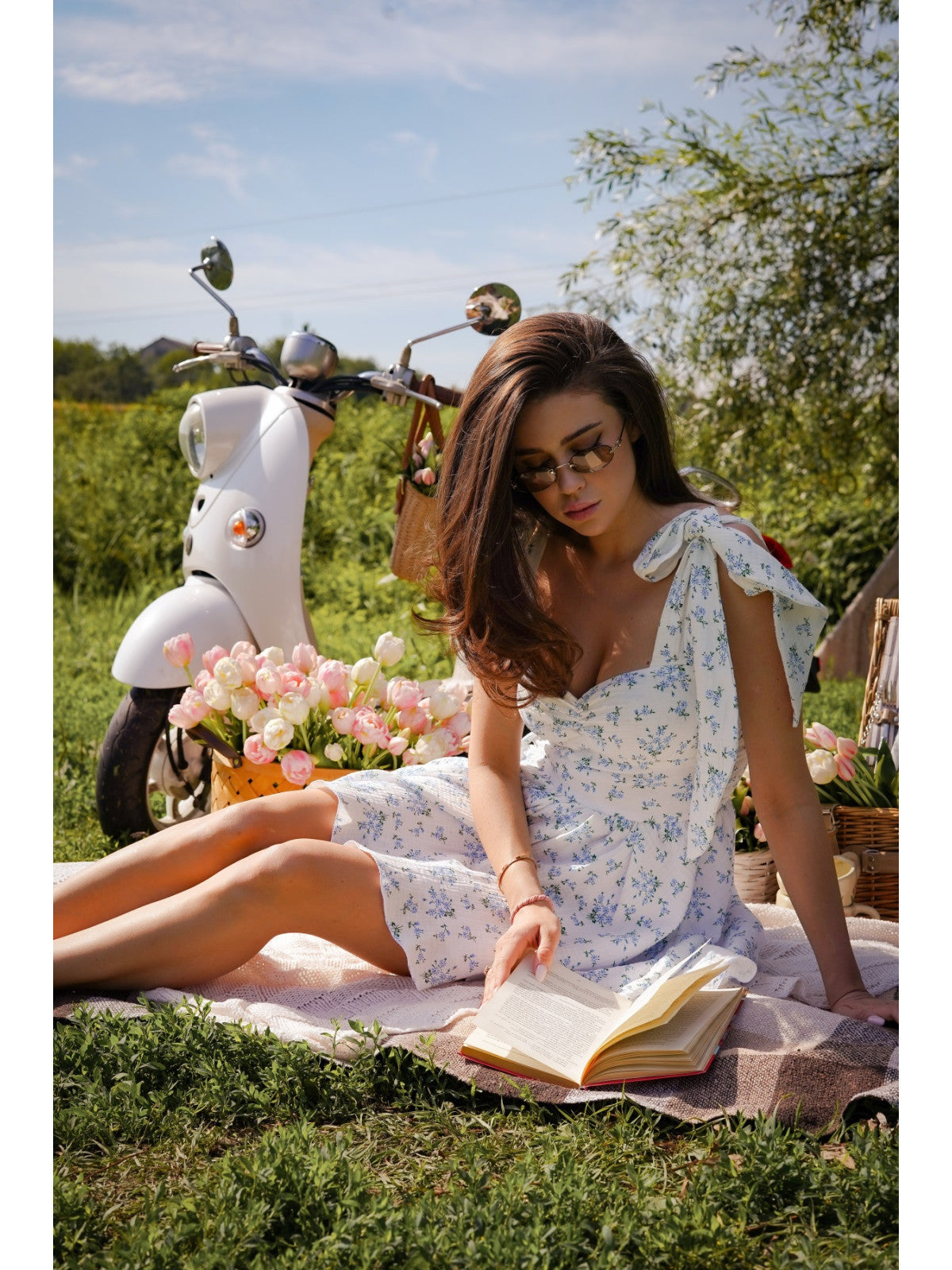 Women's Flowy Muslin Midi Dress Maya