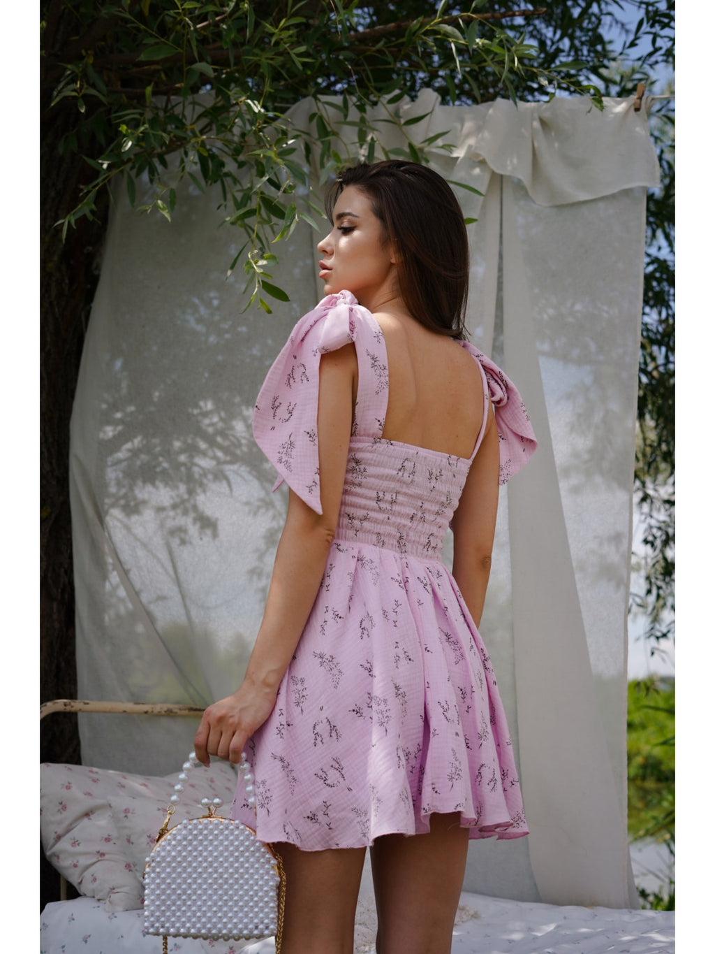 Women's Flowy Muslin Midi Dress Maya