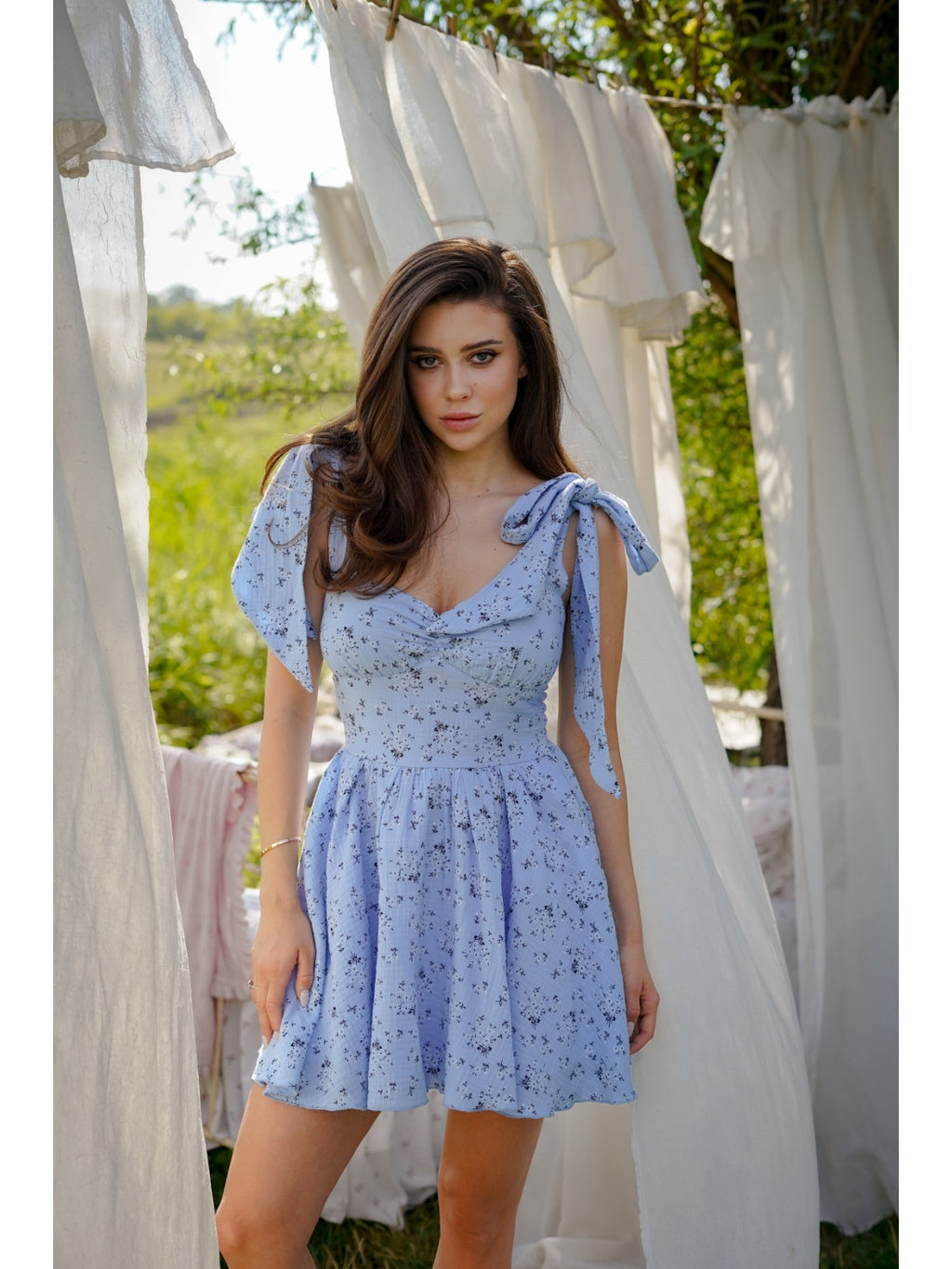 Women's Flowy Muslin Midi Dress Maya