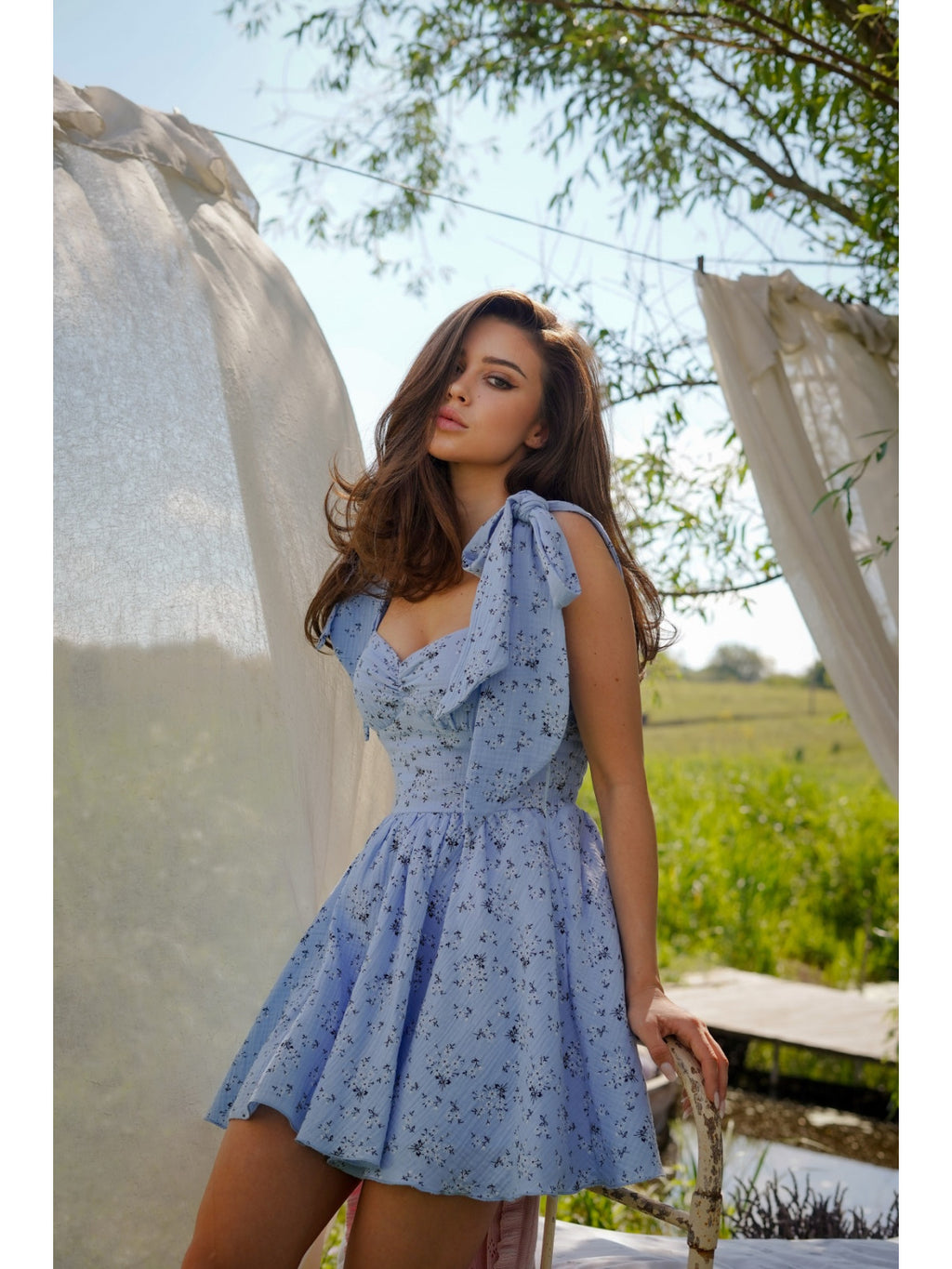 Women's Flowy Muslin Midi Dress Maya