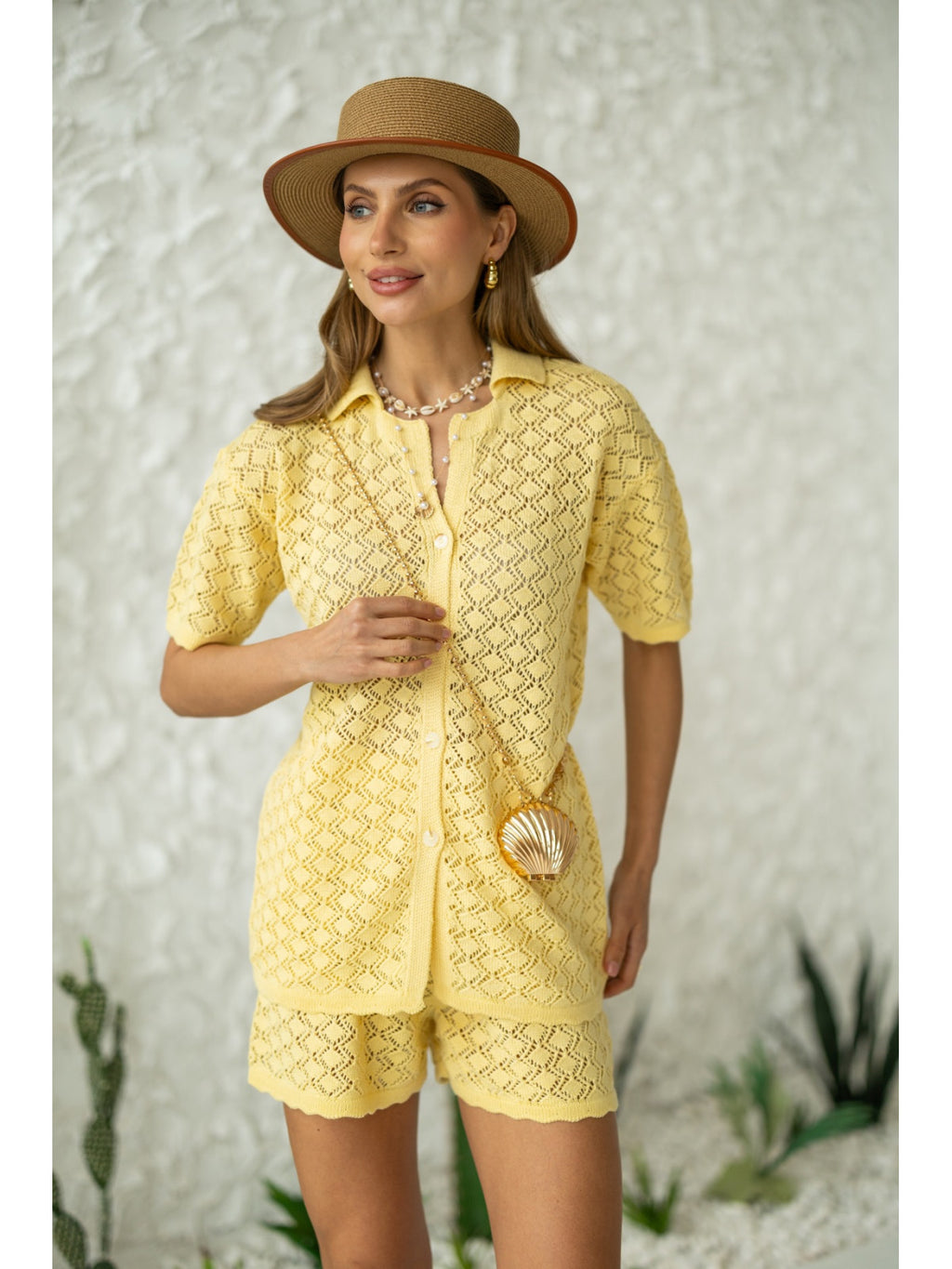 Women's Knit Shorts Set - Summer Lounge Outfit product photo 6