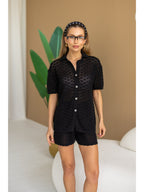 Women's Knit Shorts Set - Summer Lounge Outfit product photo 9
