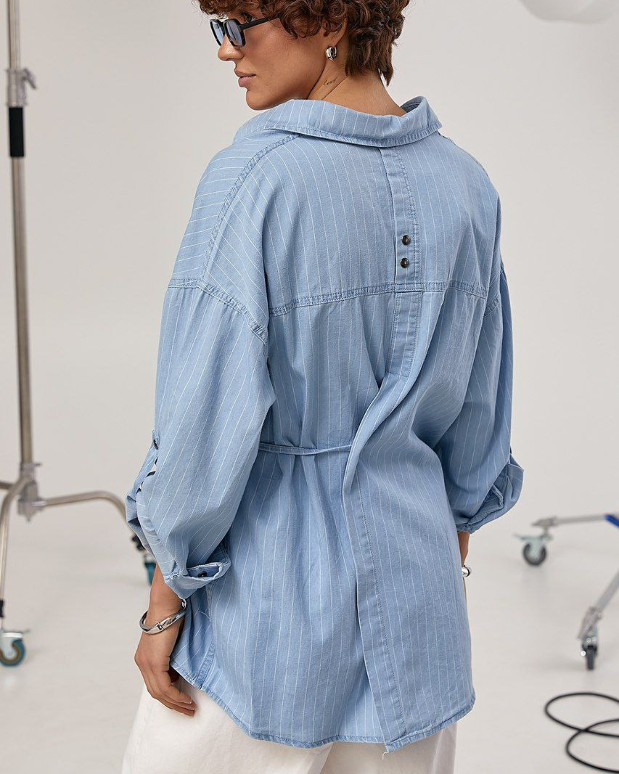 Oversized Striped Cotton Shirt