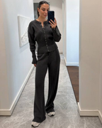 Cotton Knit Cardigan Set