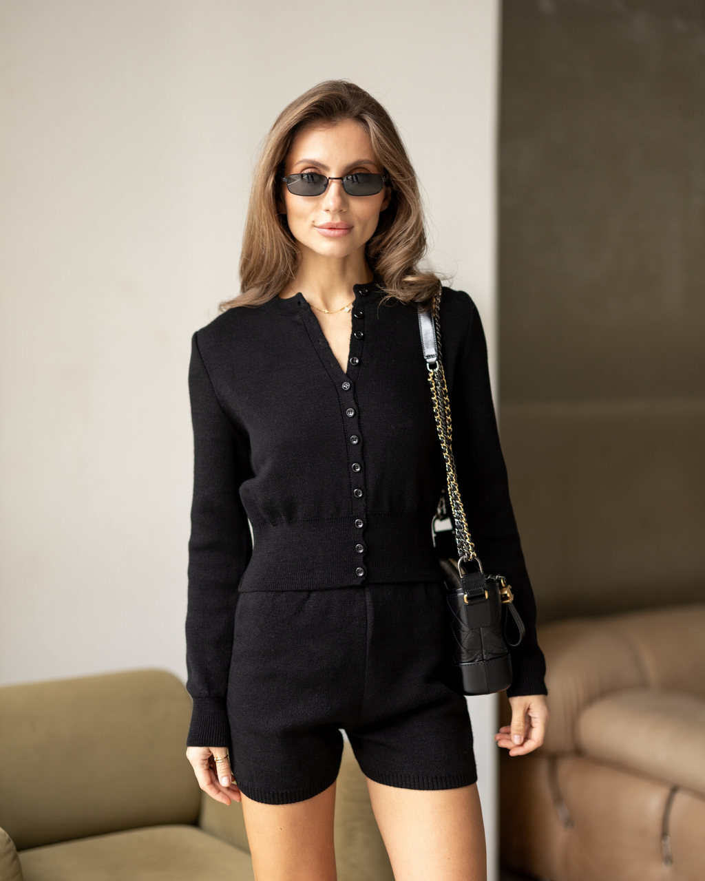 Knit Set – Cardigan & Shorts